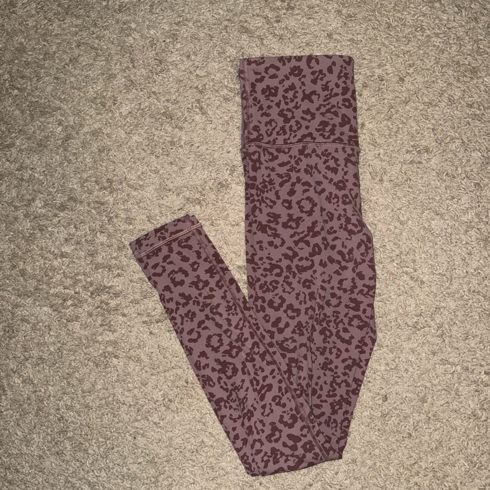 Athleta Mauve Animal Print Leggings